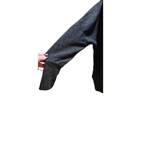 Andree by Unit Gray Waffle Knit Mock Neck Pullover Soft Stretchy Sweater L - Picture 3 of 5